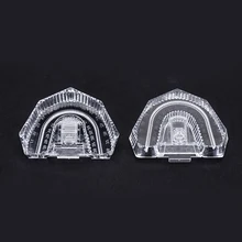 60 Pieces Dental Lab Material Transparent Strong Plastic Disposable Sectioned Base Box Clear