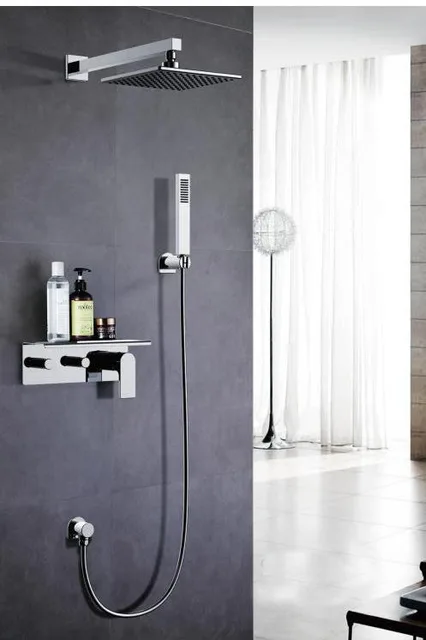 Free Ship Rainfall Shower Head Polished Chrome Bath Faucet Free Ship Rainfall Shower Head Polished Chrome Bath Faucet Bathroom Luxury Rain Mixer 10