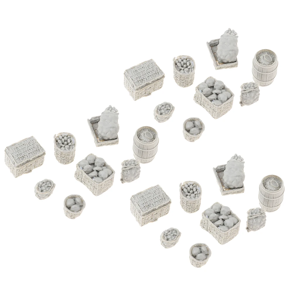 3set 1/35 Food Supplies Basket Model for Mini Sand Table Military Scene