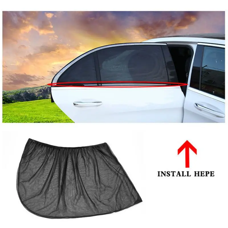 2 шт. автомобильные шторы черный марлевый солнцезащитный, изоляционный экран боковая Солнцезащитная шторка Защитная пленка для окон крышка