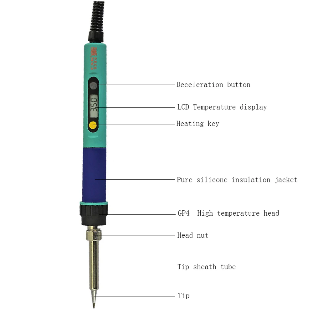 Электрический паяльник с регулируемой температурой и европейской вилкой CXG 936d 220 в 60 Вт, паяльная станция с внутренним нагревом