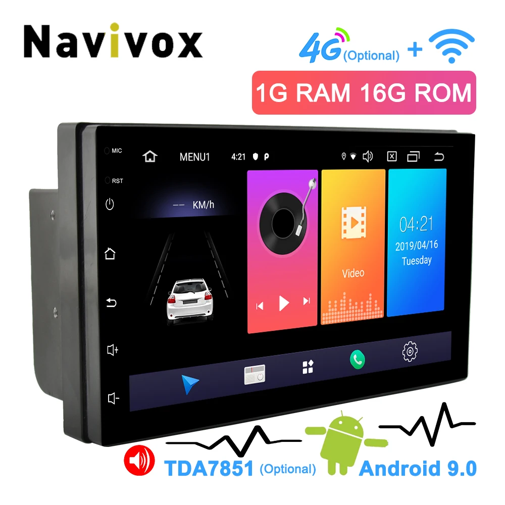 Navivox 2 Din Android Автомагнитола " Универсальный Автомобильный DVD gps плеер Android 9,0 мультимедийная навигация для Nissan Honda Toyota BYD