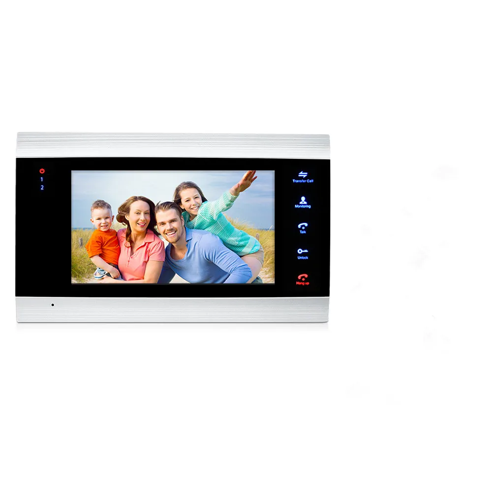 JeaTone 7 Inch Indoor Monitor Video Door Phone Doorbell Intercom System Video Recording Photo Taking Silver