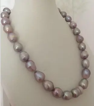 

gorgeous 13-15mm south sea baroque lavender pearl necklace 18inch