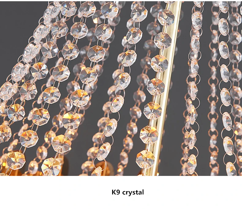 Современный роскошный блестящий титановый золотой Стальной светодиодный подвесной светильник с кристаллами K9, светодиодный подвесной светильник, освещение Fxiture Lamparas