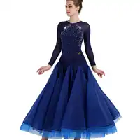 Long sleeve ballroom dance competition dresses customized waltz standard ballroom dress woman girls ballroom dance dresses woman