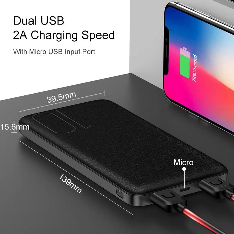 USAMS Slim 10000 mAh Power Bank,Ultra-thin Powerbank External Battery 10000mah for iPhone Xiaomi Power Bank Mobile Phone Charger USAMS Slim 10000 mAh Power Bank,Ultra-thin Powerbank External Battery 10000mah for iPhone Xiaomi Power Bank Mobile Phone Charger