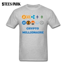T Shirts Bitcoin Crypto Millionaire Digital Currency BTC Mining Coin T-Shirt Lite Coin Dash Basic Man O Neck Short Tees Men