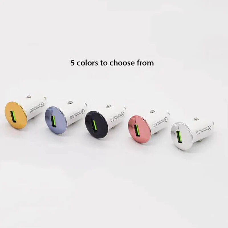 Мини USB Автомобильное зарядное устройство мобильный телефон QC3.0 быстрое с одним