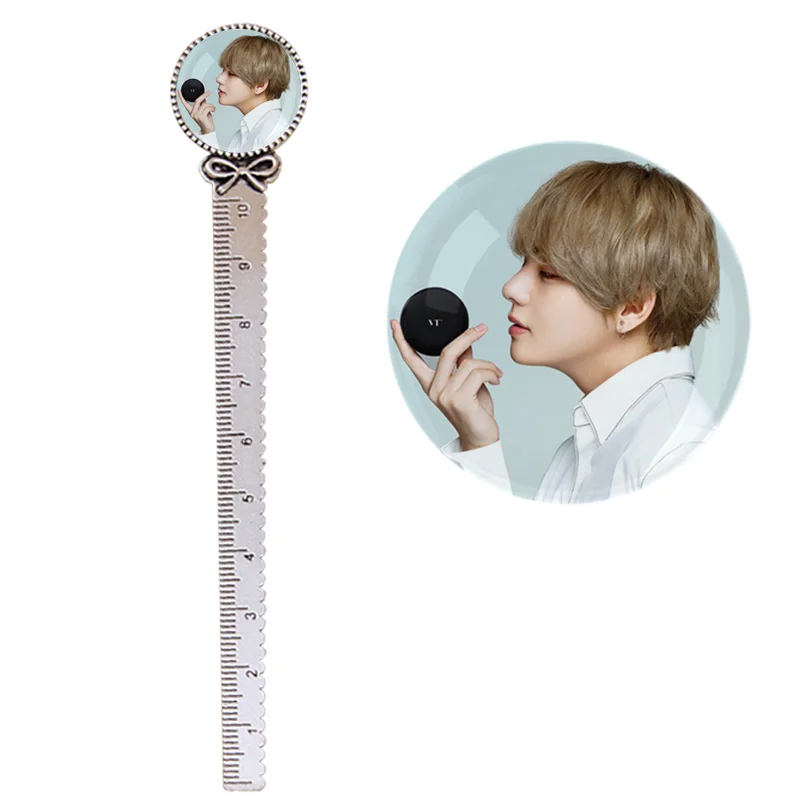 10 CM Metal Ruler Art Drawing Supplies Army Bomb Kpop Boys - V JUNG KOOK JIMIN RM SUGA JIN J HOPE - K-pop Album Love Yourself kpop bangtan boys мягкие игрушки jung kook jimin suga v rm jin j hope плюшевая игрушка мультяшная передвижная ткань