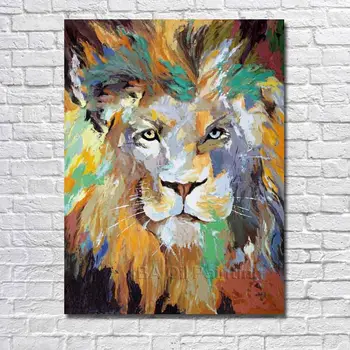 

Modern Handpainted Decoration Lion King Oil Painting Picture on Canvas Abstract Wall Art For Living Room no Framed Picture Art