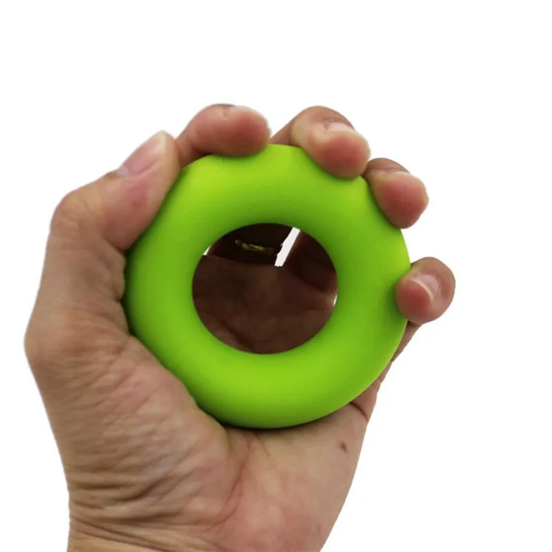 1 шт. силовое ручное зажимное кольцо для тренировки мышц резиновое кольцо тренажер гимнастический эспандер тугой палец кольцо 1 - Цвет: Зеленый