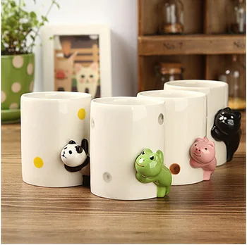 

Cartoon cat hide animal cup creative ceramic Mark coffee cup tea set