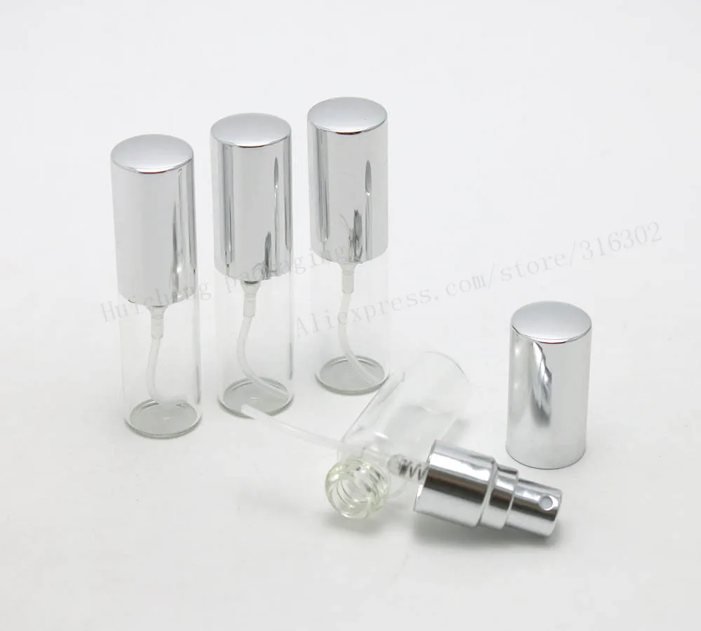 Frasco de Perfume de Vidro Atomizador de Vidro de Alumínio da Amostra Frasco da Fragrância de 15 Mini Spray 10 Está Disponível 50x5 ml 5cc 6 50x5 ML Frasco de Perfume de Vidro