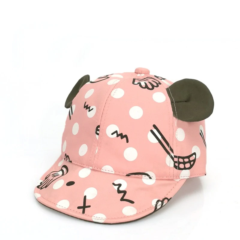 Летняя хлопковая Детская шляпа с рисунком пальмы для мальчиков и девочек, бейсболка, летние солнцезащитные шляпы, козырек, кепка s - Цвет: pink