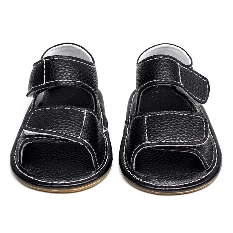 Летняя обувь от 0 до 24 месяцев сандалии из мягкой искусственной кожи для маленьких мальчиков летние пляжные сандалии на мягкой подошве для маленьких мальчиков