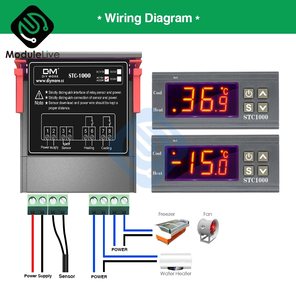 STC-1000 AC 110-220V MH1210W 10A lcd цифровой термостат контроль температуры термометр термо контроль Лер с датчиком NTC