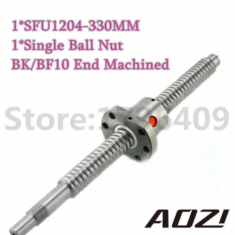 

SFU1204 Ball Screw SFU1204 L= 330mm Rolled Ballscrew With Single Ballnut /End Machining For BK/BF10 For CNC parts Free Shipping