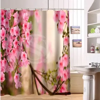 

F516XY22 Custom The nature of beautiful and colorful flowers rose Fabric Modern Shower Curtain bathroom Waterproof LF19