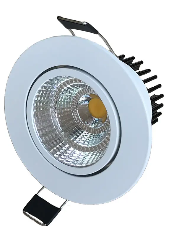 Cob светодиодный светильник с регулируемой яркостью, 7 Вт, работающий с ШИМ, диммер переменного/постоянного тока, 24 В, алюминиевый белый корпус, светодиодный встраиваемый Точечный светильник с углом 60 градусов