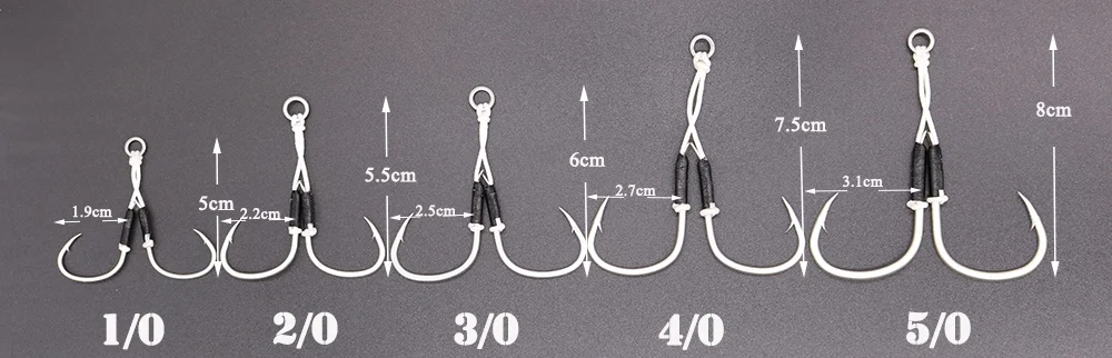 Вялая блесна, блесна крюк 1/0 2/0 3/0 4/0 5/0 Металическая дергающаяся помочь джиг-крючком с антикоррозийное покрытие Нержавеющая сталь твердых серебряное кольцо рыболовный крючок