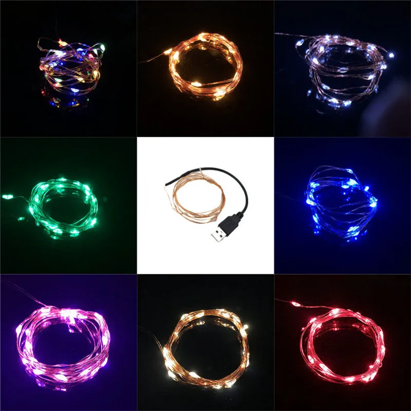 

2M USB LED String Light Waterproof LED Copper Wire String Holiday Outdoor Fairy Lights For Christmas Party Wedding Decoration