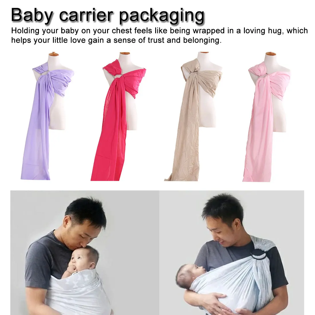 

Washable Baby Carrier Baby Infant Sling Wrap Soft Natural Wrap Fashion Mother Baby-Carrier 0-2 Yrs Breathable Cotton Nursing Cov