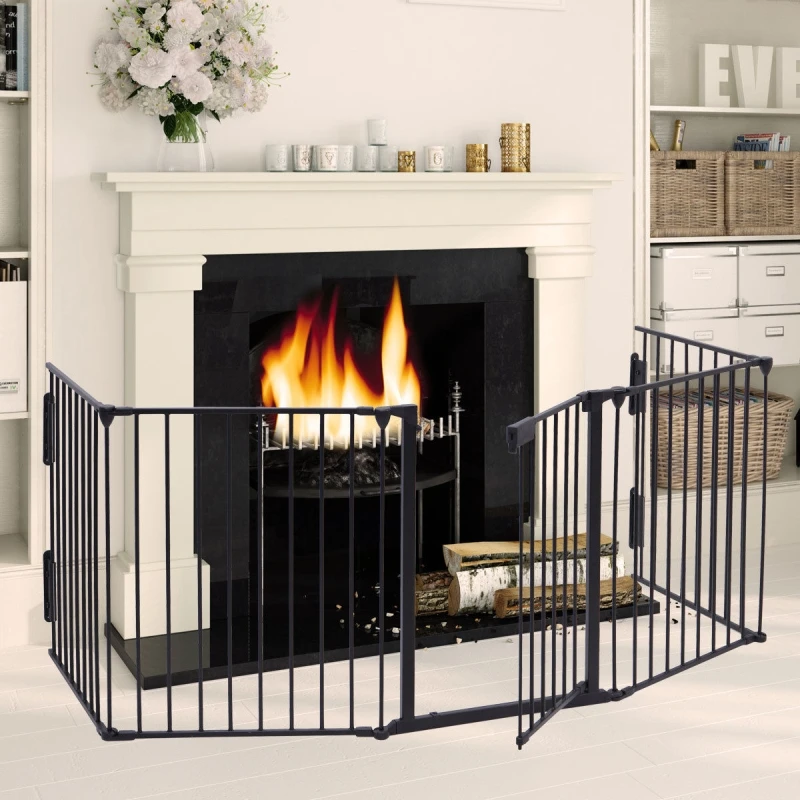 Auto-Safety-BBQ-Fire-Fireplace-Metal-Safety-Gate-With-Door-Latch-Lock-Black_1_800x800