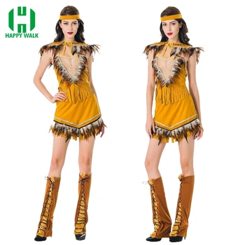 

New Arrival Adult Women Princess Cosplay Costumes Halloween Party Indian Tribe Princess Costumes Outfit Fancy Cosplay Dresses