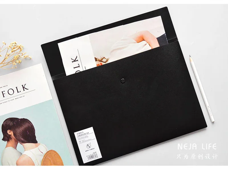 Новые простые японский черные и белые расширение бумажник документы мешок A4 A5 файл Обложка Бизнес школы подачи продуктов WJD16