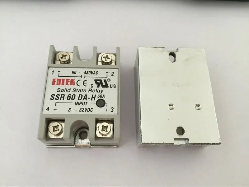 

1PCS SSR60DA-H SSR-60DA-H Manufacturer 60A ssr relay,input 3-32VDC output 90-480VAC