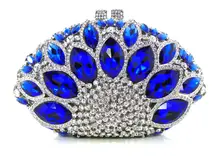 Free shipping !! Z16-1.blue color fashion top crystal stones ring clutches bags for ladies nice party bag