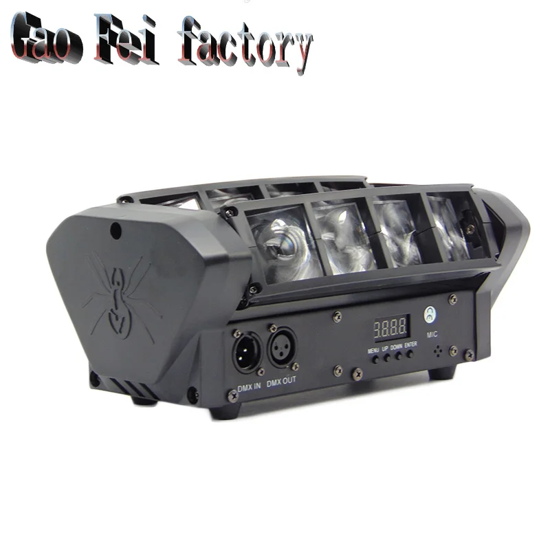  Portable 60W  Moving Head Light Mini LED Spider 8x6W RGBW Beam Light 110-240V High Quality