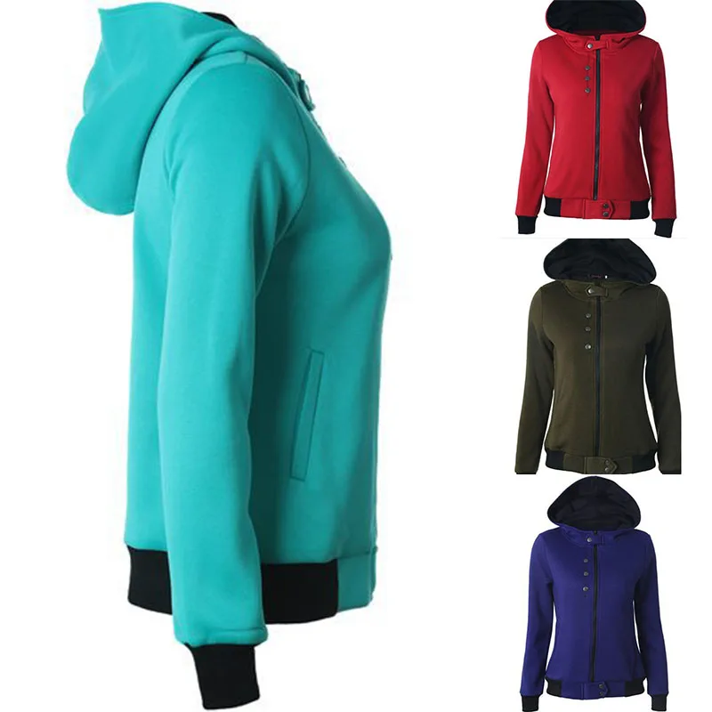 Women Hooded Cardigan Coat Ladies Winter Warm Long Sleeve Sweatshirt Outwear New