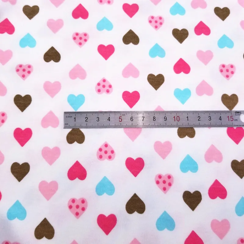 Printed Heart Shape 40s Cotton Knitted Jersey Fabric for DIY baby clothes bibs coated bed sheets Cloth|Ткань| |