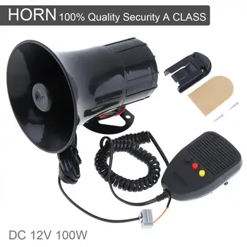 

12V Universal 100W 3 Sounds Car Electronic Warning Siren Motorcycle Alarm Firemen Ambulance Loudspeaker with MIC