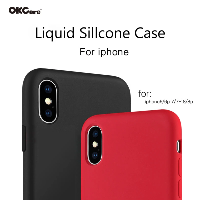 OKCore оригинальные жидкие телефон силиконовый чехол для iPhone 6 7 8 плюс микрофибры