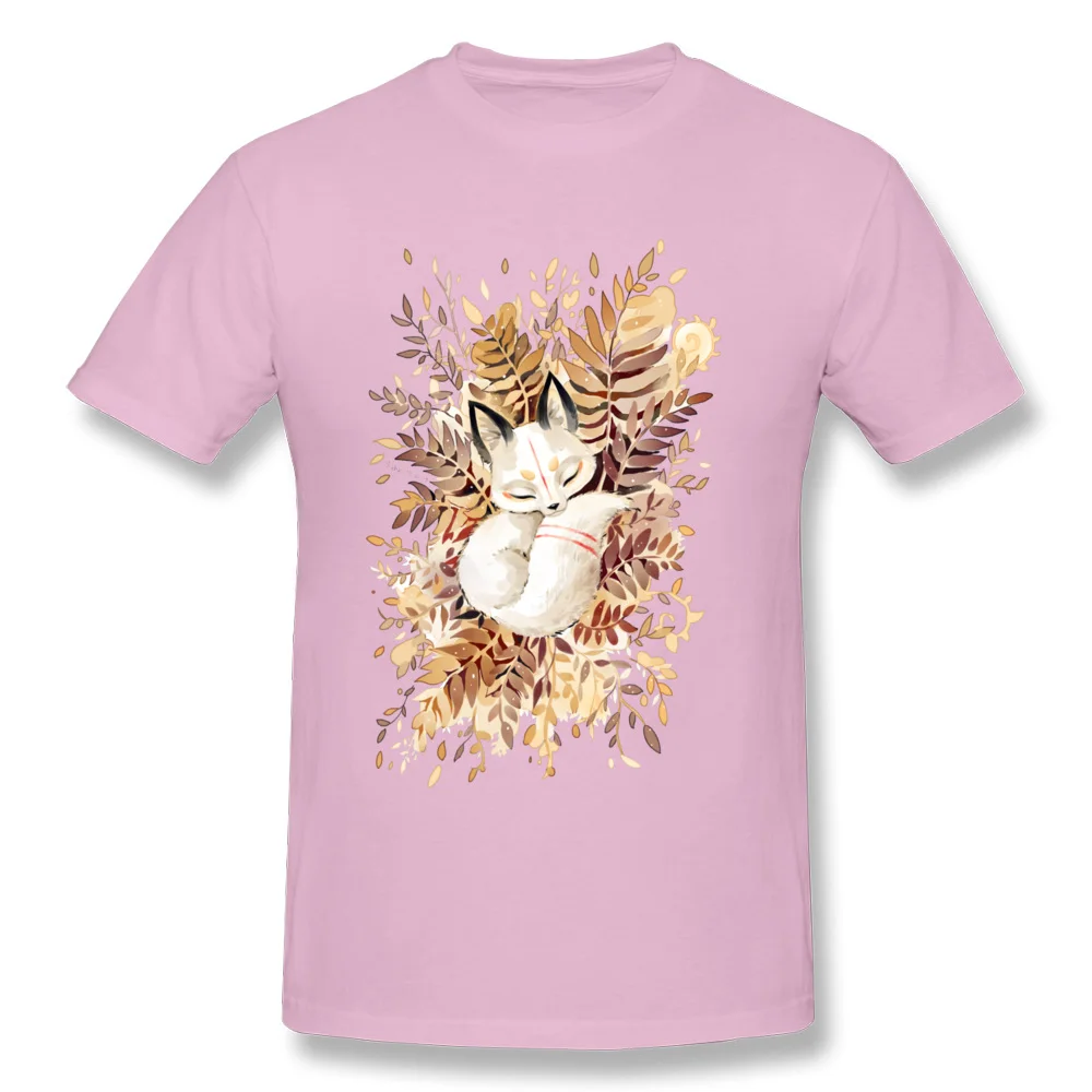 Футболка с лисой для сна, Мужская футболка, Наруто, осенняя футболка, книга Нацумэ, футболки для друзей, сонный Кот, милая одежда, подарок на День Благодарения - Цвет: Pink