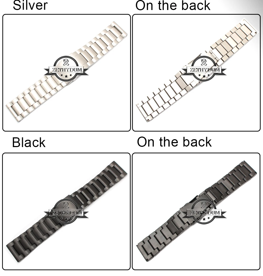mm Mens relógios pulseira de Aço Inoxidável
