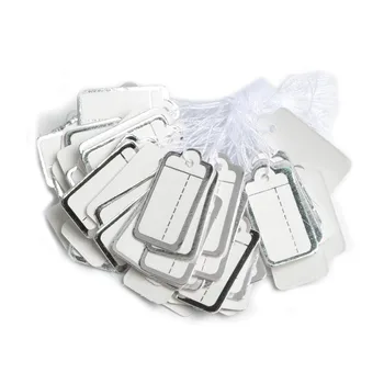 

1000 pcs 26*13mm Silver Color Label Tie String Price Display Tags Label Luggage Wedding Note DIY Blank price Hang tag Kraft Gift