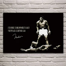 Бокс спорт Muhammad Ali гостиной дома стены искусства Декор деревянная рамка ткань плакаты EX528