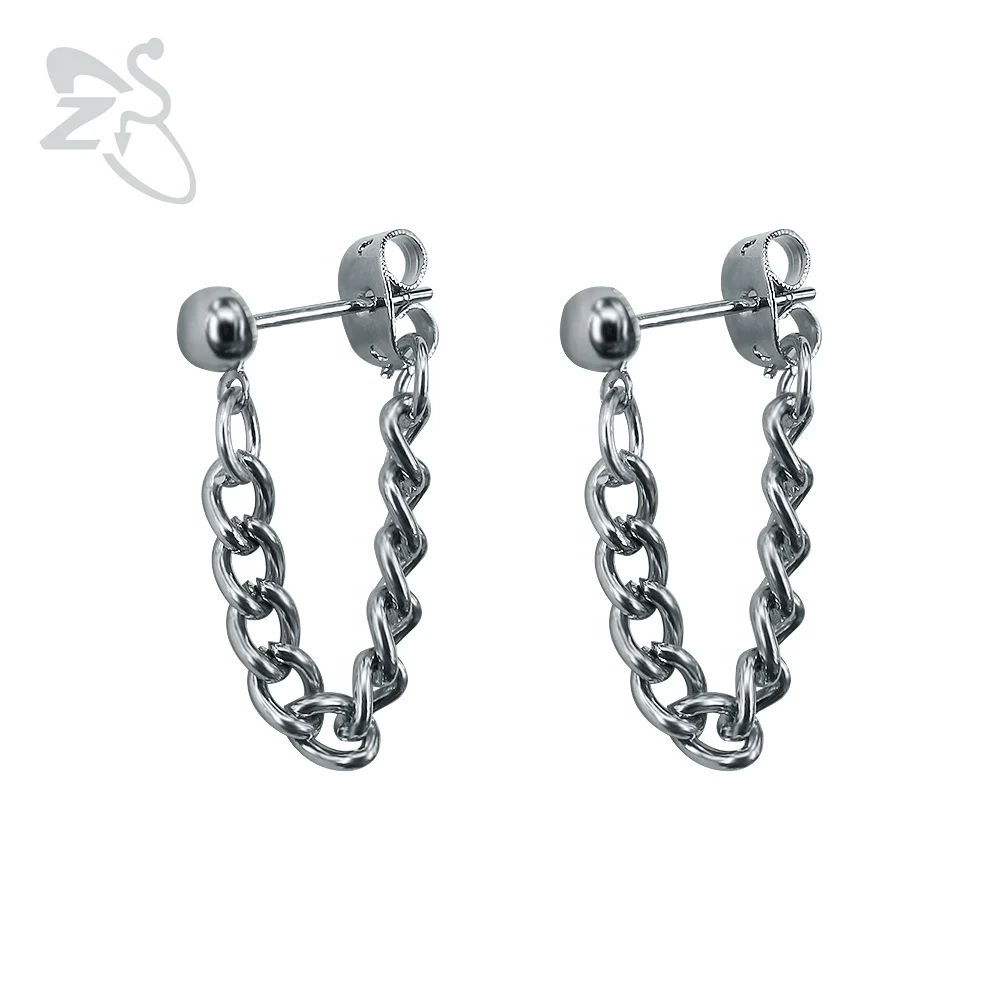 Korean Jewelry Chain Earring Stud Men Earrings Stainless Steel Jewelry