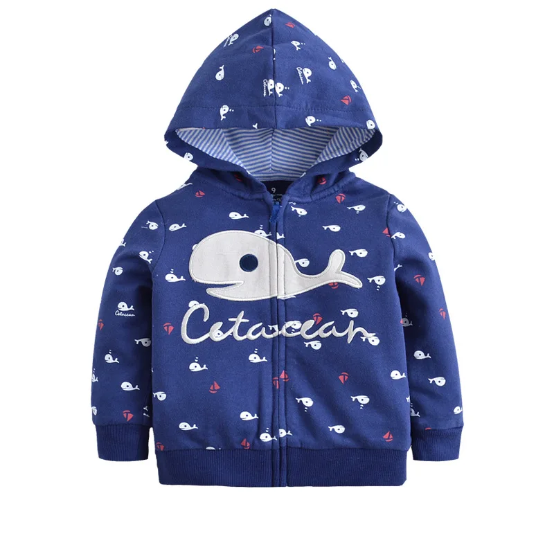 2018 baby boys girls hooded sweatshirts cotton cartoon tops truck flower whale out wear kids clothes for 9m-3years 2