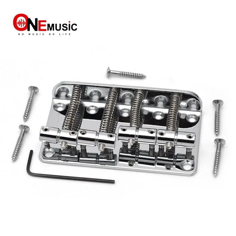 

1 Set Vintage 4 String Bass Bridge Length-65mm Bass Fixed Bridge Saddle Top Load Chrome Black