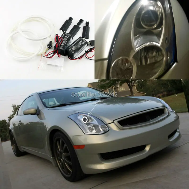

For Infiniti G35 Coupe 2005 2006 2007 Excellent CCFL Angel Eyes Ultrabright headlight illumination CCFL Angel Eyes kit Halo Ring