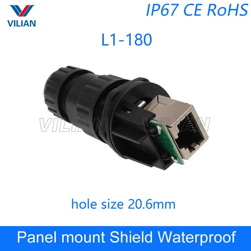 

M19 quickly assembly Socket RJ45 outdoor Connector Waterproof AP box metal shielded adapter IP67 Interface Factory sell