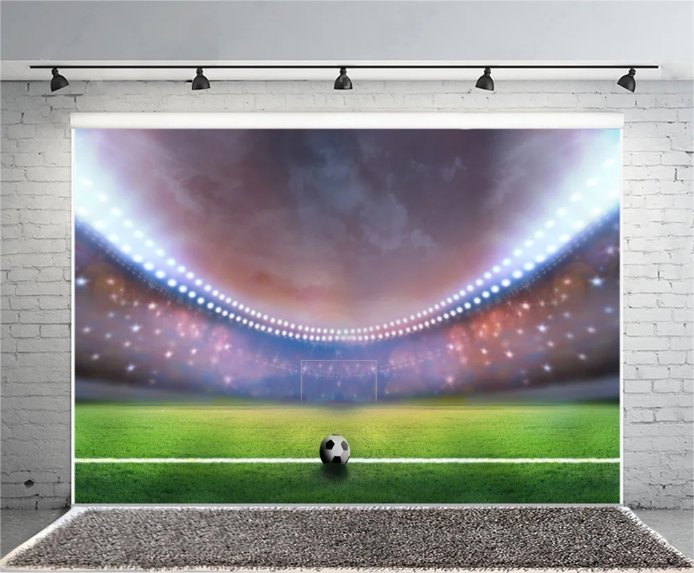 Laeacco Football Field Light Bokeh Photography Backgrounds Digital Customized Photographic Backdrops For Photo Studio