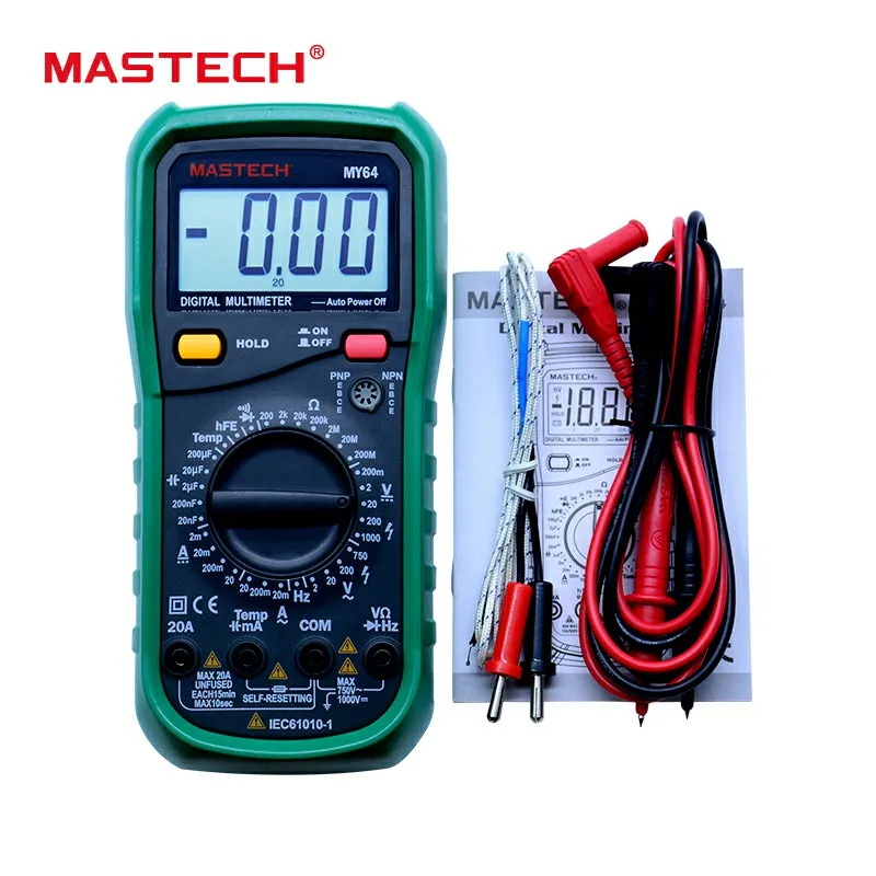 Цифровой Мультиметр MASTECH MY64 переменный/постоянный ток DMM измеритель емкости