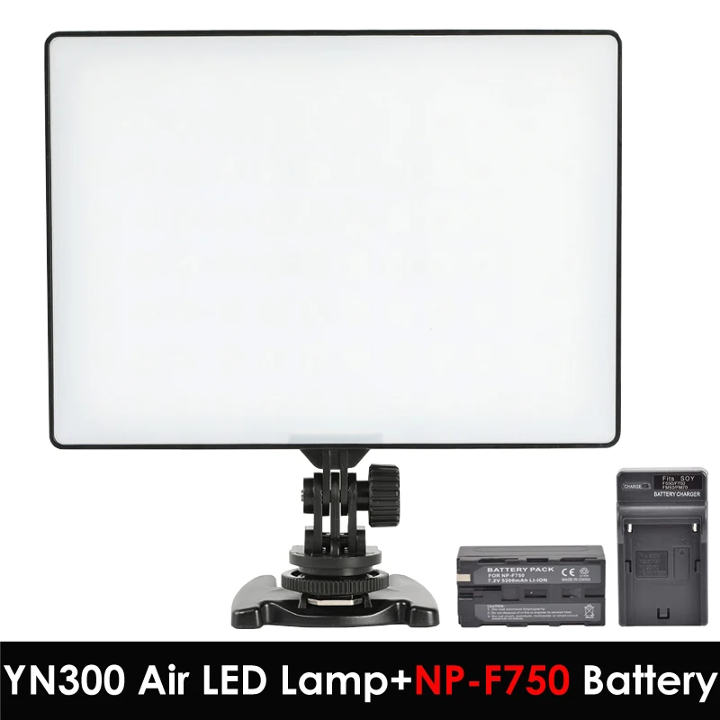 

YONGNUO YN300 YN-300 Air LED Camera Video Light 3200K-5500K w/ NP-F750 Battery Pack +Charger for Canon Nikon DSLR & Camcorder