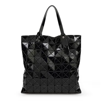 

Hot drawing geometry bag folding Japanese variety Lingge handbag shoulder bag factory direct wholesale tide Luminous Handbags